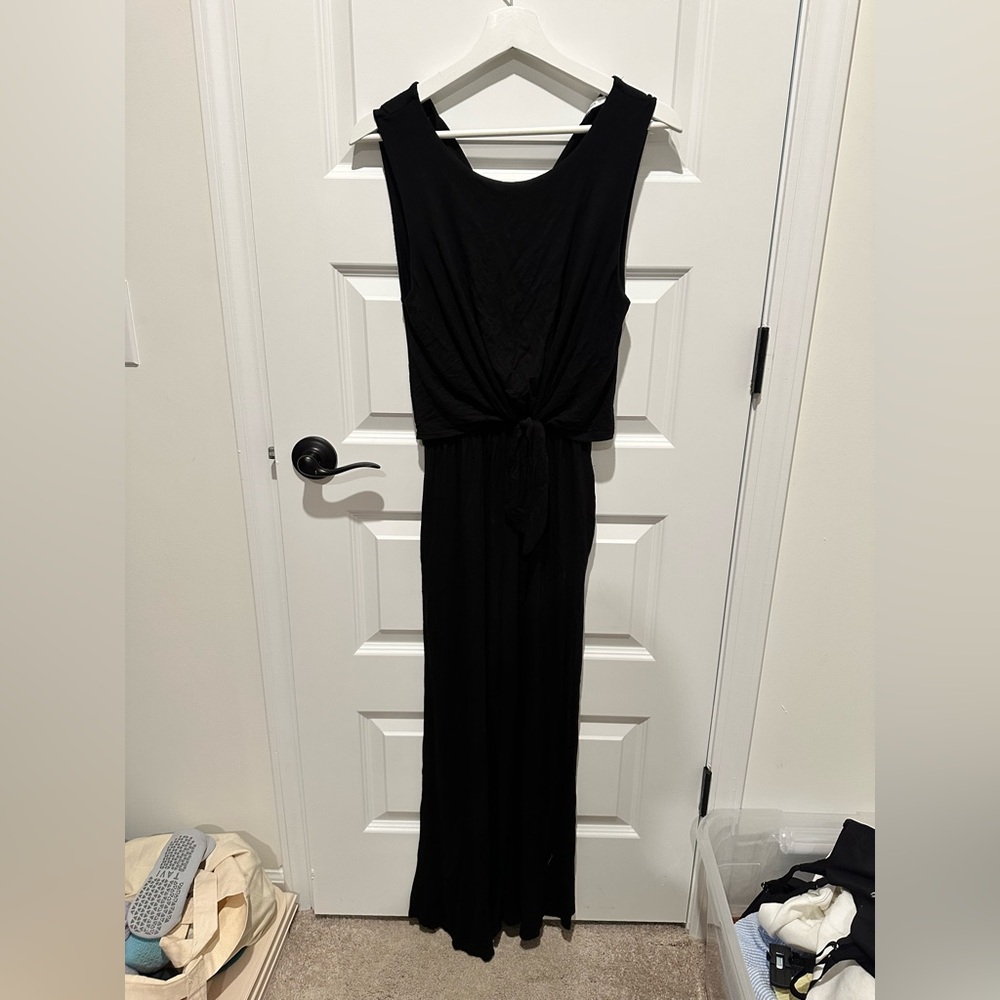 Cozy Black Sleeveless Jumpsuit